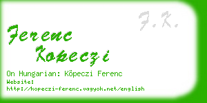 ferenc kopeczi business card